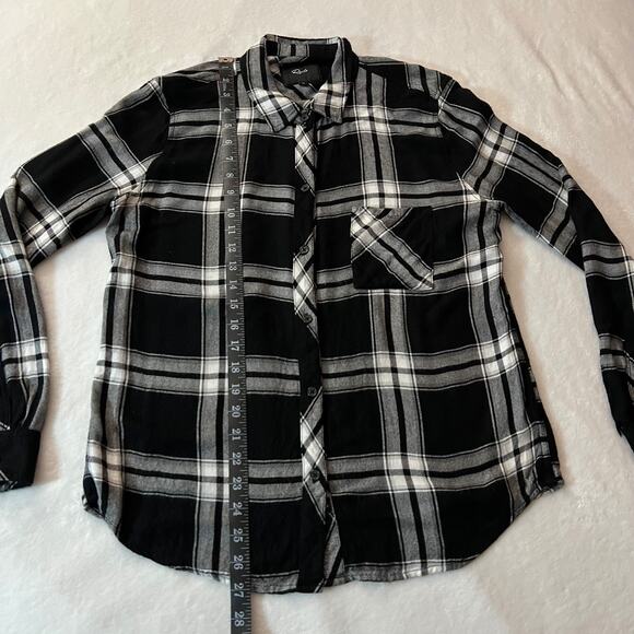 Rails Plaid Flannel Hunter Checkered Button Down Blouse Size Medium *SMALL FLAW* - Picture 9 of 10